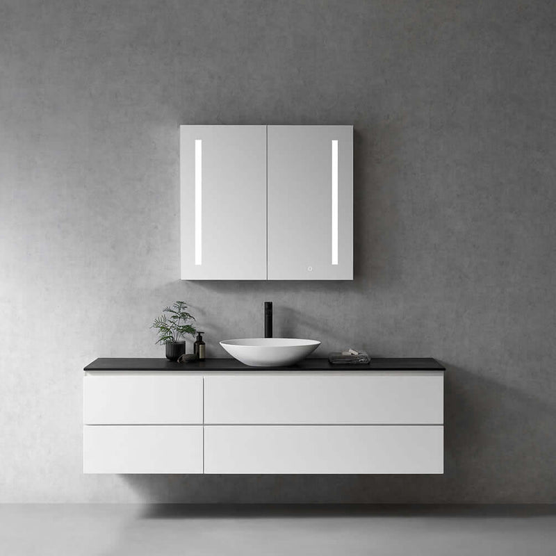 Altair Catola 2-Door Frameless Mirrored LED Surface-Mount or Recessed Medicine Cabinet