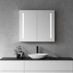 Altair Catola 2-Door Frameless Mirrored LED Surface-Mount or Recessed Medicine Cabinet