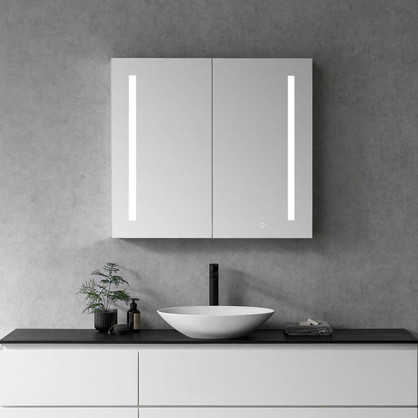 Altair Catola 2-Door Frameless Mirrored LED Surface-Mount or Recessed Medicine Cabinet