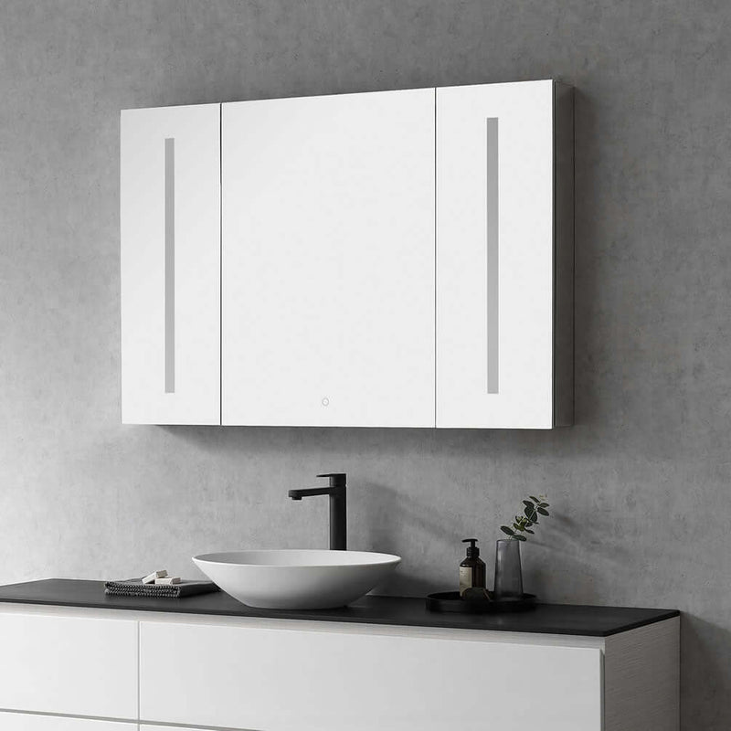 Altair Catola 3-Door Frameless Mirrored LED Surface-Mount or Recessed Medicine Cabinet