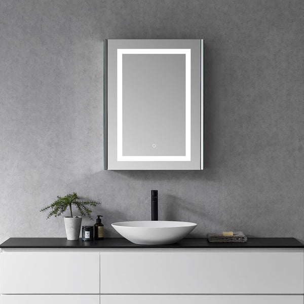 Altair Bojano 24" Frameless Mirrored LED Surface-Mount or Recessed Medicine Cabinet