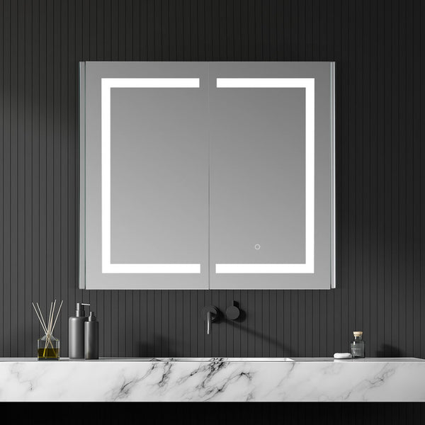 Altair Bojano 2-Door 36" Frameless Mirrored LED Surface-Mount or Recessed Medicine Cabinet