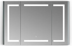 Altair Bojano 3-Door 48" Frameless Mirrored LED Surface-Mount or Recessed Medicine Cabinet