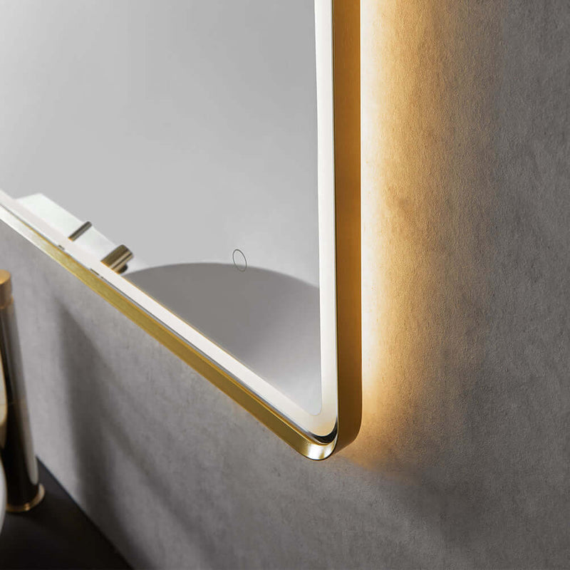 Altair Viaggi 48" Wide Anti-Fog Dimmable Bathroom LED Vanity Mirror, Matte Black or Brushed Gold