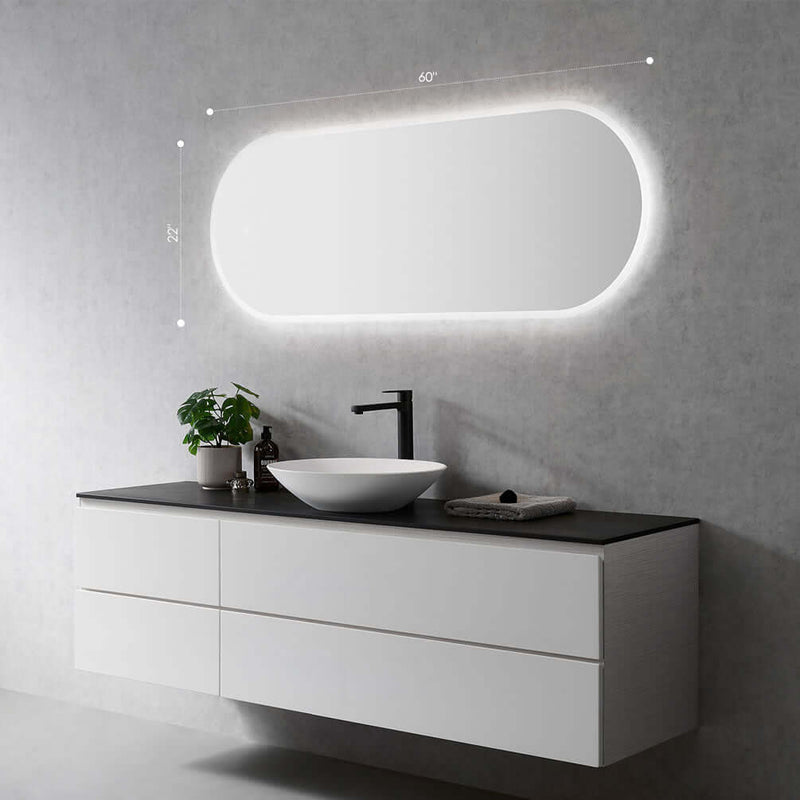 Altair Borgo 60" x 22" Frameless Anti-Fog Variable LED Bathroom Vanity Mirror