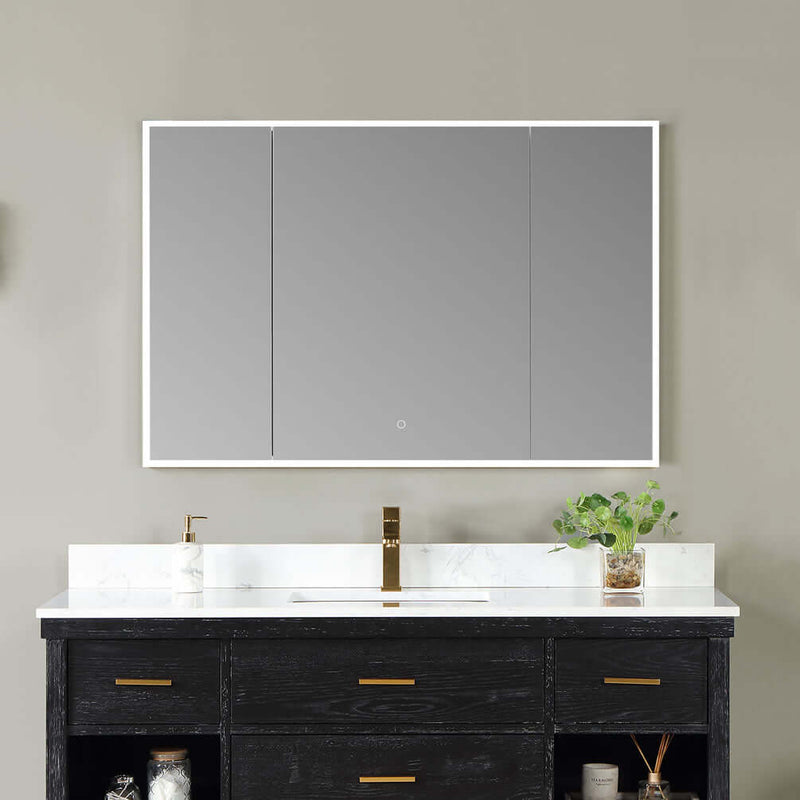 Altair Carsoli 48" 3-Door Mirrored Extra-Bright LED Surface-Mount/Recessed Medicine Cabinet