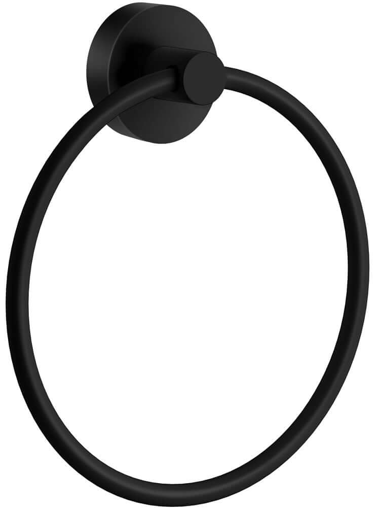 Smedbo Home Collection Solid Brass Towel Ring, Matte Black