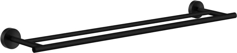 Smedbo Home Collection Solid Brass Double Towel Bar, Matte Black