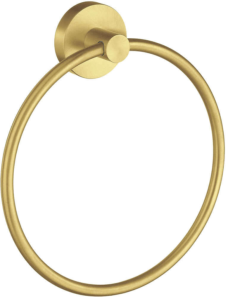 Smedbo Home Collection Solid Brass Towel Ring, Brushed Brass