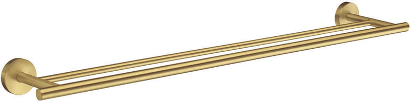 Smedbo Home Collection Solid Brass Double Towel Bar, Brushed Brass