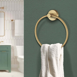 Smedbo Home Collection Solid Brass Towel Ring, Brushed Brass