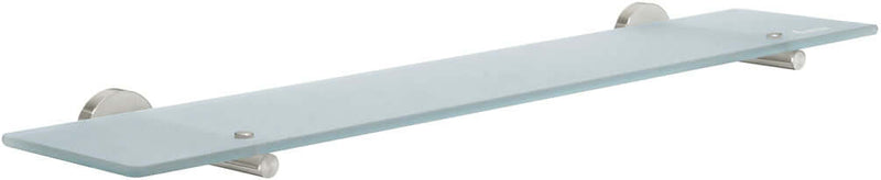 Home Collection Frosted Glass 24" Frosted Glass Shelf with Brushed Nickel brackets