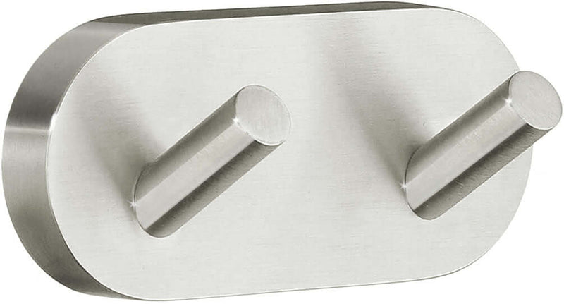 Smedbo Home Collection Solid Brass Double Towel Hook, Brushed Nickel