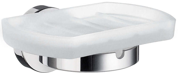 Wall-Mount Polished Chrome with Frosted Glass Removable Soap Dish.  The Smedbo Home Collection.