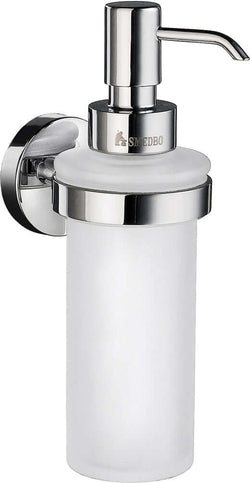 Wall-Mounted Soap/Lotion Dispenser, Polilshed Chromel with Glass Receptacle