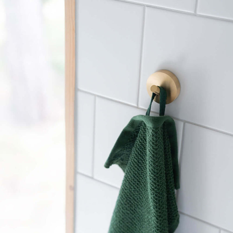 Smedbo Home Collection Solid Brass Towel Hook, Brushed Brass