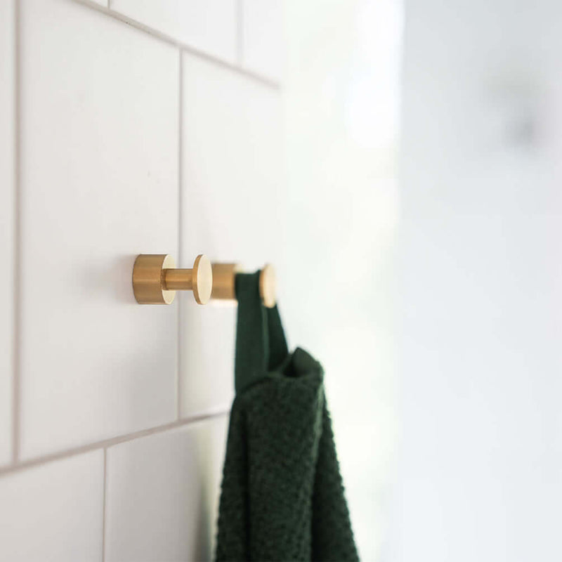 Smedbo Home Collection Solid Brass All-Purpose Towel Hooks, Brushed Brass