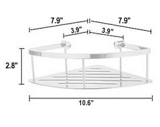 Sideline Corner Shower Basket Dimensions