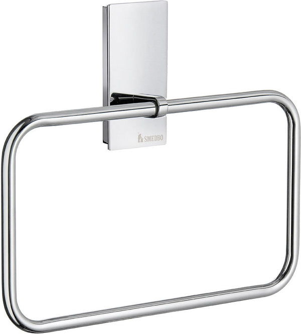 Solid Brass Towel Ring in the Smedbo AIR Collection is 8" wide x 4.7" high.