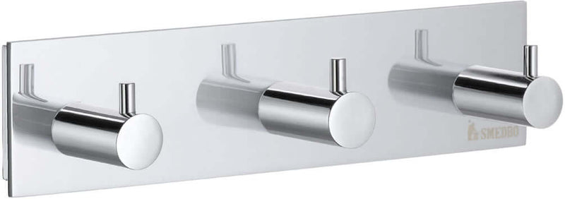 Solid Brass Triple Towel Hook finished in Polished Chrome.  Also, see the matching single and double hooks.