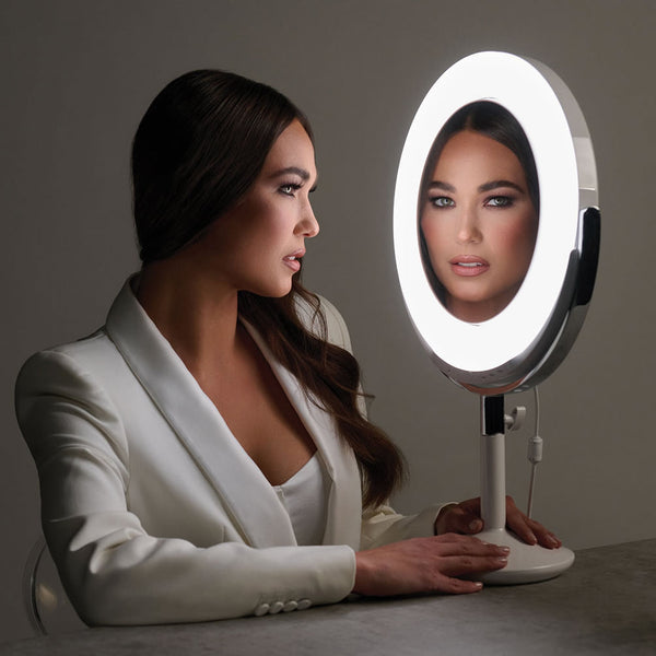 Ilios Beauty Ring 5x/1x Rechargeable LED Makeup Mirror