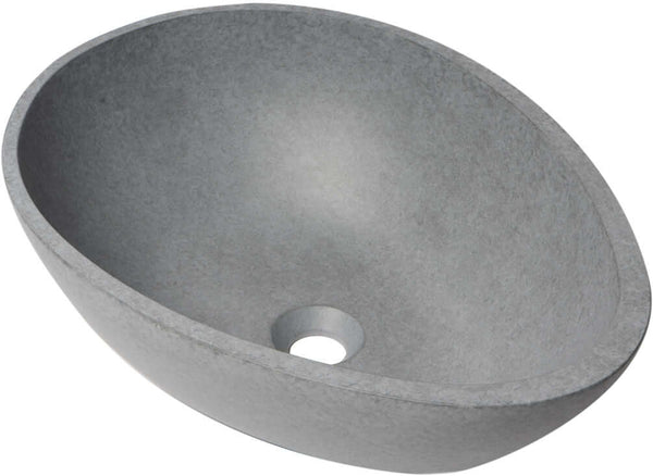 Above-Mount Tear-Drop Solid Concrete 21" Vessel Sink by Alfi brand