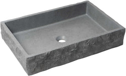 Above-Mount Chiseled 24" Solid Concrete Above-Mount Vessel Sink by Alfi brand