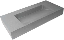 40"  Rectangular Solid Concrete Sink with Unique drain (included) and a super-smooth matte finish.