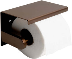 Stainless Steel Toilet Paper Holder with Shelf, Brushed Copper or Brushed Gold by Alfi brand