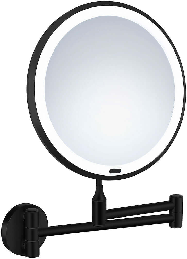 Beslagsboden Wall-Mount LED Makeup Mirror with Lights 7x, Matte Black
