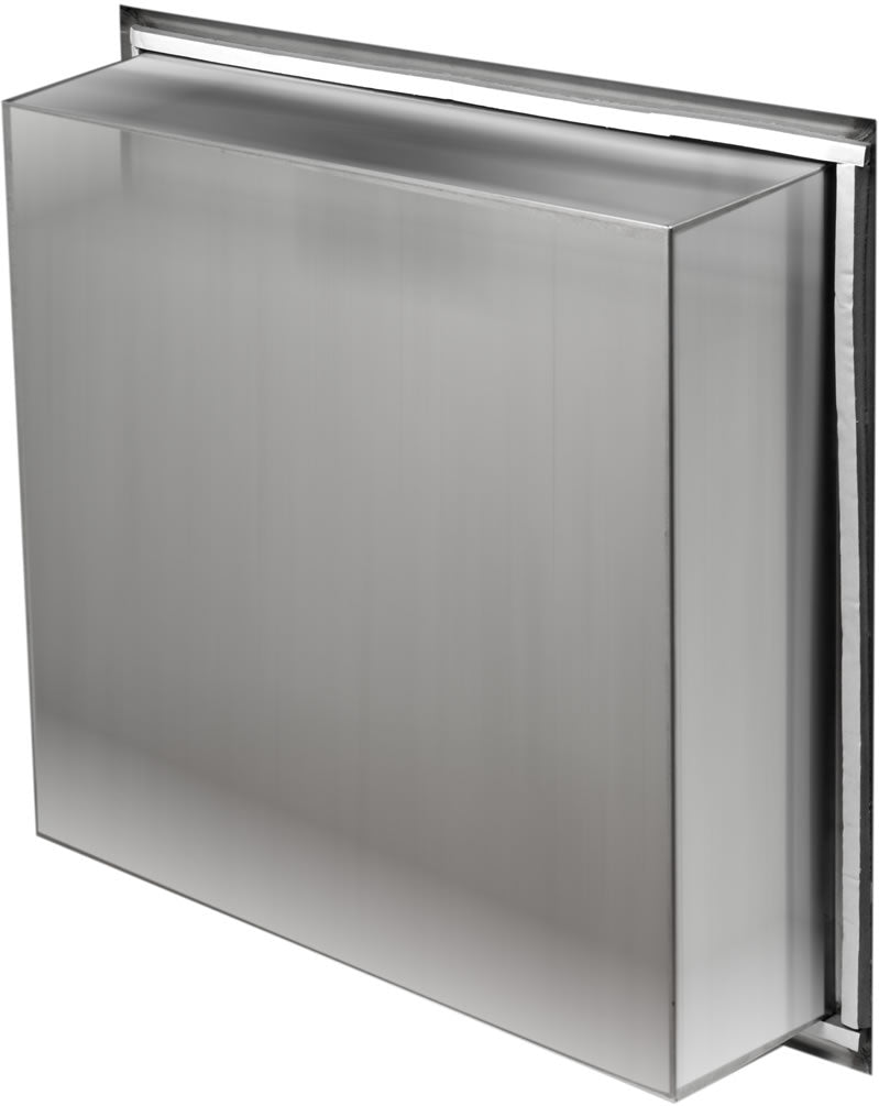 Rear View - Alfi brand 16"x16" Polished Stainlesss Steel Bathoom and Shower Niche