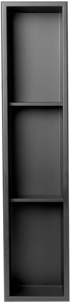 Alfi brand 8" x 36" Three-Shelf Stainless Steel Shower Niche - Matte Black or Matte White
