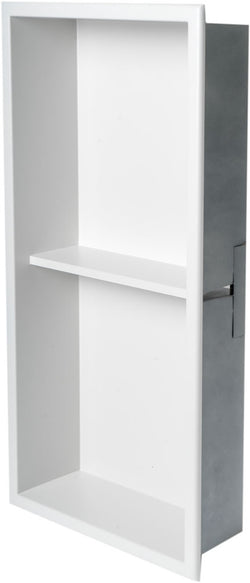 Alfi brand vertical shower niche - 12" x 24" High - Powder Coat Matte White