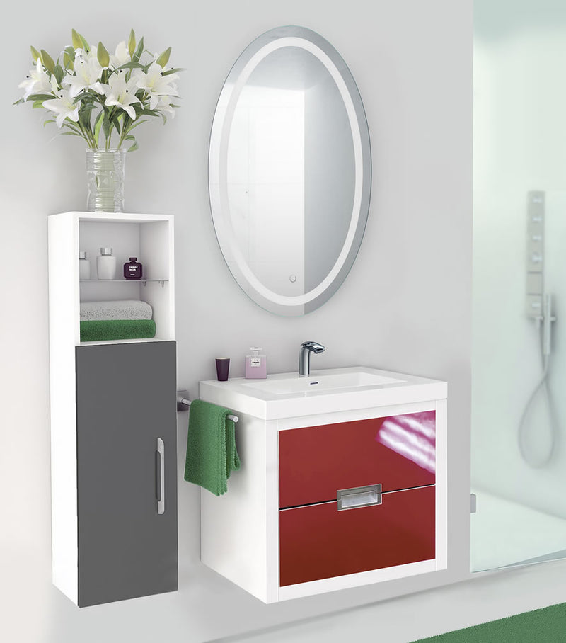 Krugg Icon 24" x 42" Oval Vanity Mirror with 6,000k LED lighting and a CRI of 90+.  Can also be mounted horizontally.