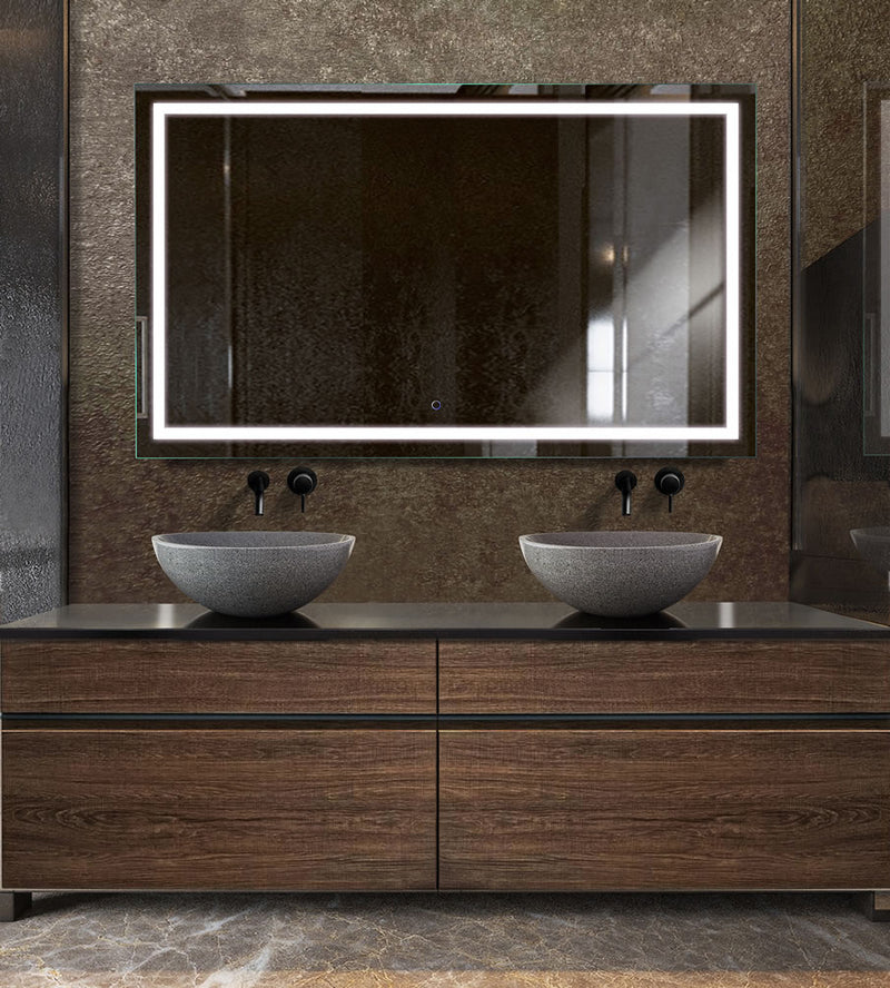 Icon 60" x 36" - Mount horizontially or vertically.  CRI 90+, and 6,000k (daylight) LED lightinhg - best for makeup application.