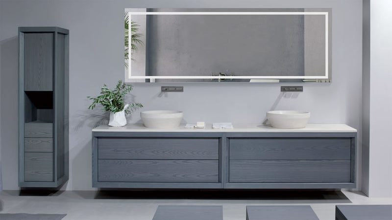 Krugg Icon 84" x 30" - Usually mounted horizontially - 7' wide - can be mounted vertically.  CRI 90+, and 6,000k (daylight) LED lightinhg - best for makeup application.