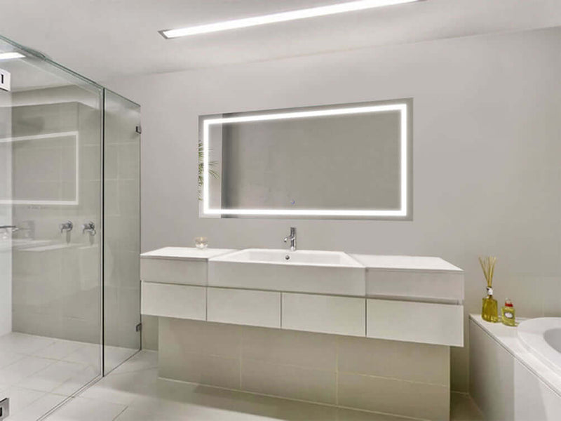 Krugg Icon 54" x 24" LED Vanity Mirror with Defogger and Touch Sensor Dimmer