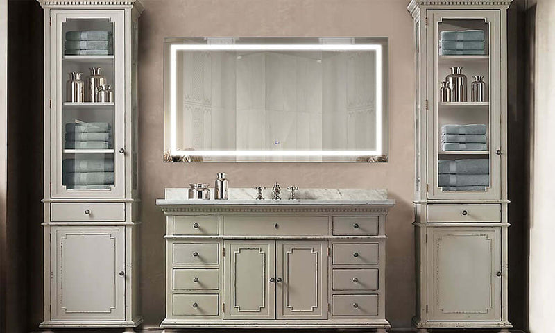 Krugg Icon 54" x 24" LED Vanity Mirror with Defogger and Touch Sensor Dimmer
