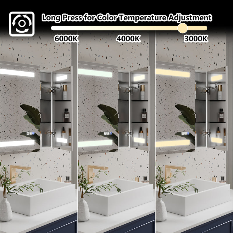 Mirror Luxe 30" Tacoma Full-Featured LED Medicine Cabinet