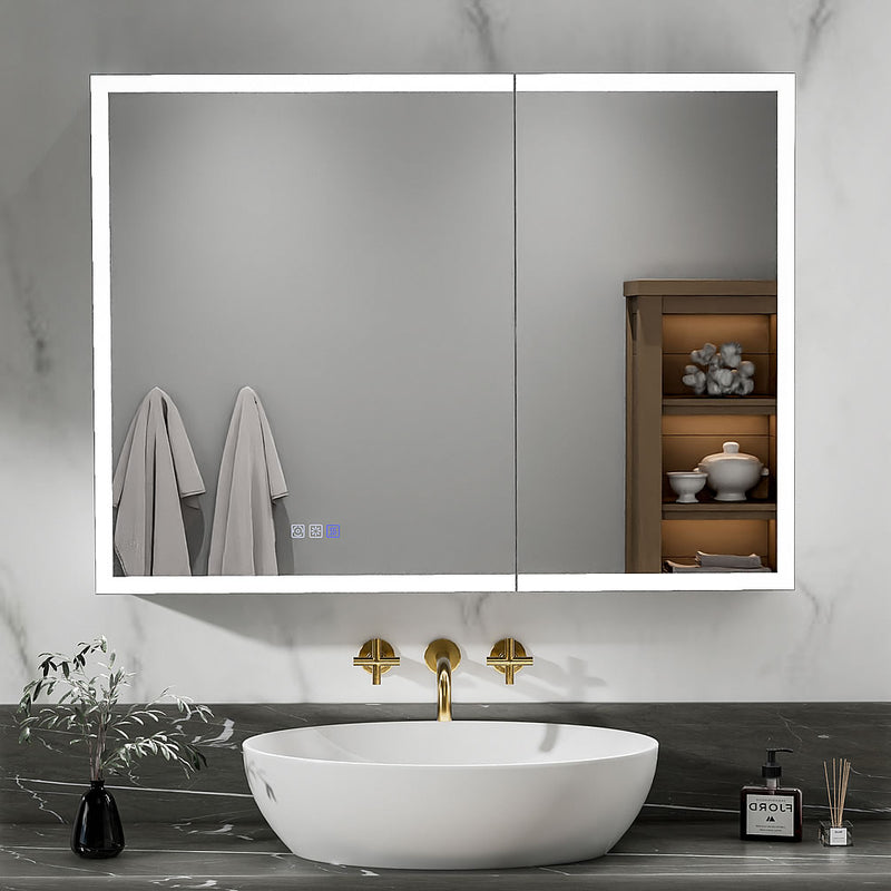 Mirror Luxe 40" Bellingham LED-Framed Double Door Medicine Cabinet