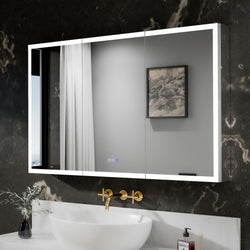 Mirror Luxe 48" Bellingham LED-Framed Triple Door Medicine Cabinet