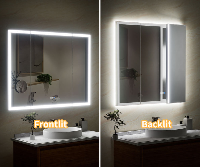 Front and back glow, independently lit.  Of light them both together..