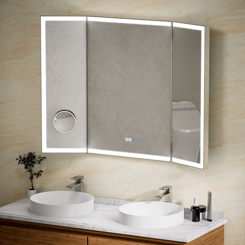 Mirror Luxe Triptych LED Bathroom Mirror - 48" to 66" in 4 Sizes