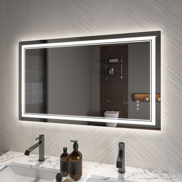 Mirror Luxe Covington LED Bathroom Vanity Mirror 24" x 40" - mount it horizontally or vertically.