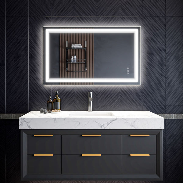 Mirror Luxe Covington LED Bathroom Vanity Mirror 24" x 40" - mount it horizontally or vertically.