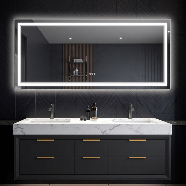 28" x 60" Covington LED Vanity Mirror by  Mirror Luxe - with dimmer and defogger.
