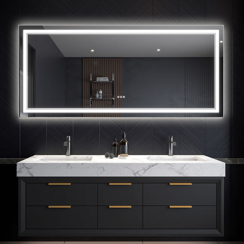 28" x 60" Covington LED Vanity Mirror by  Mirror Luxe - with dimmer and defogger.