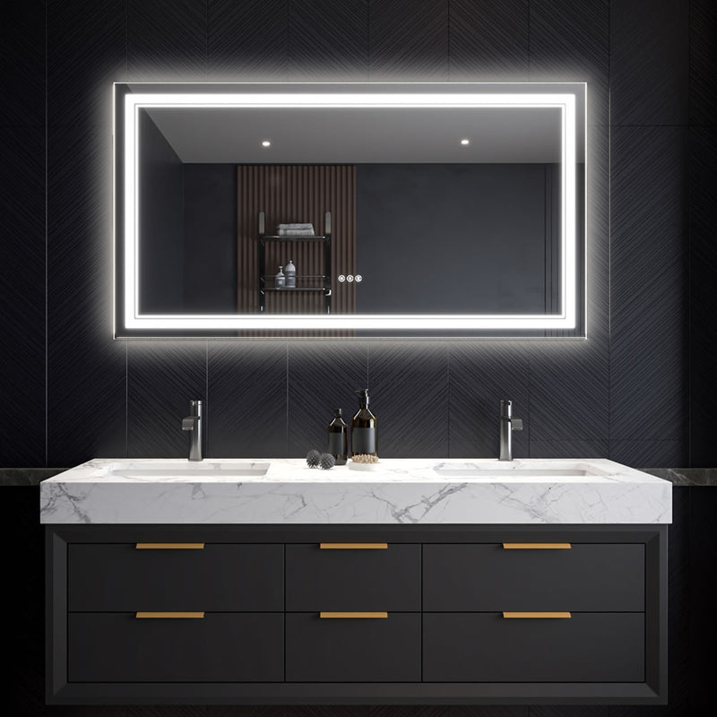 30" x 55" Covington LED Vanity Mirror by  Mirror Luxe - with dimmer and defogger.