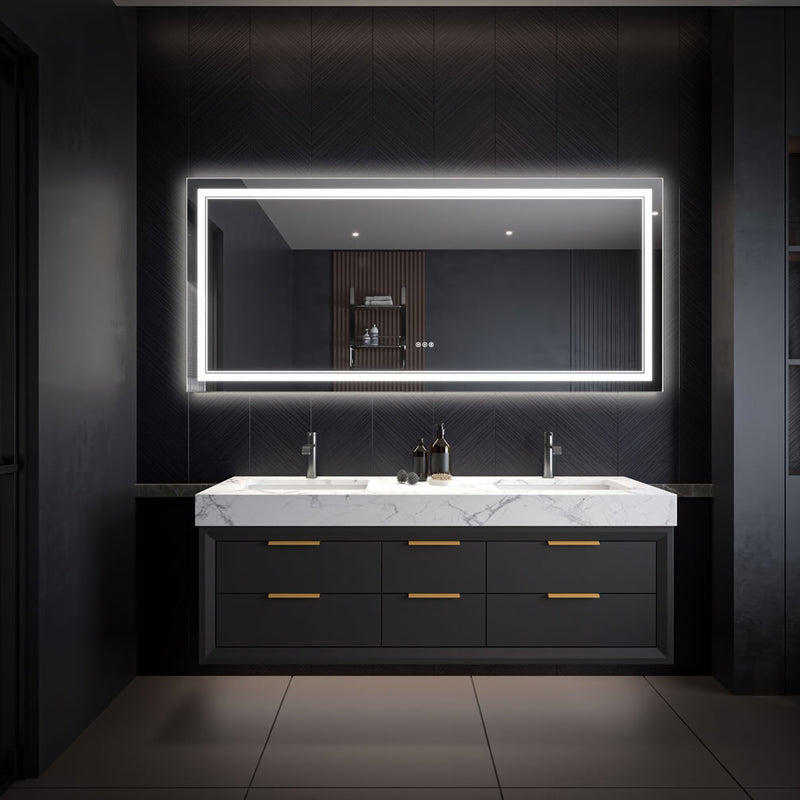 72" Wide Covington LED Vanity Mirror by Mirror Luxe in 32" or 36" Heights.