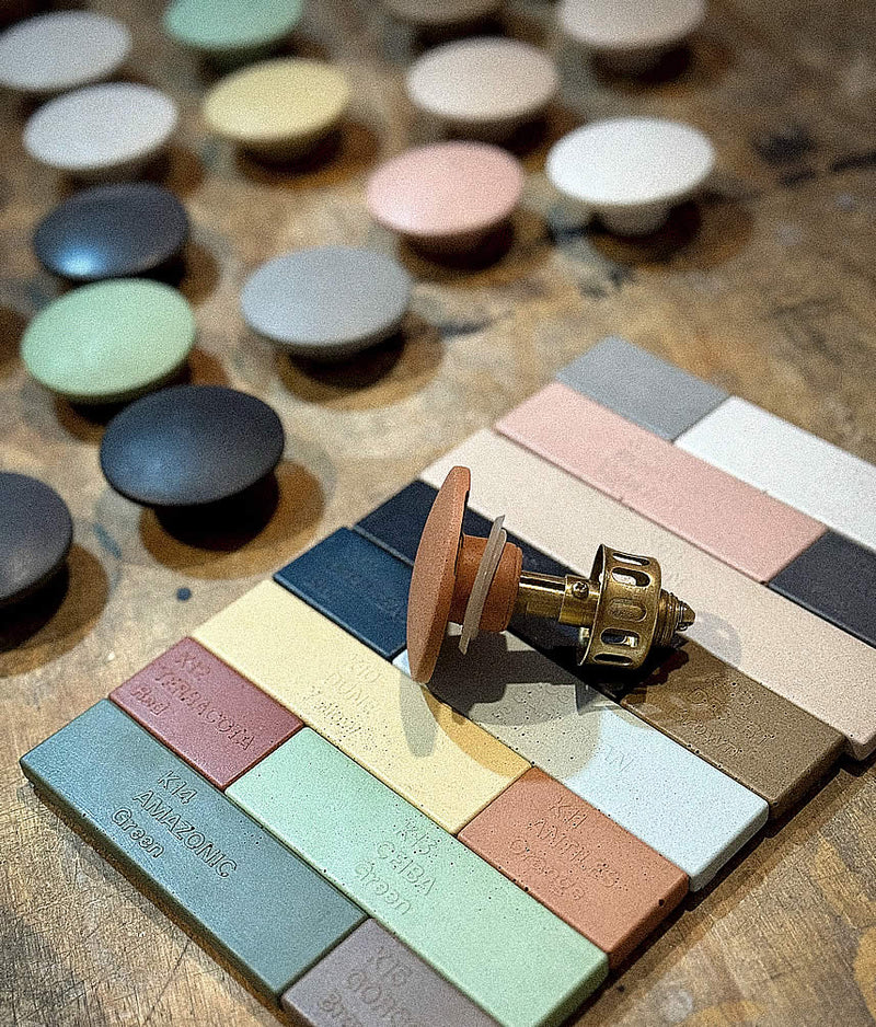 Konkretus Color-Matched Concrete Push-Up Sink Driain Stoppers - 13 Colors